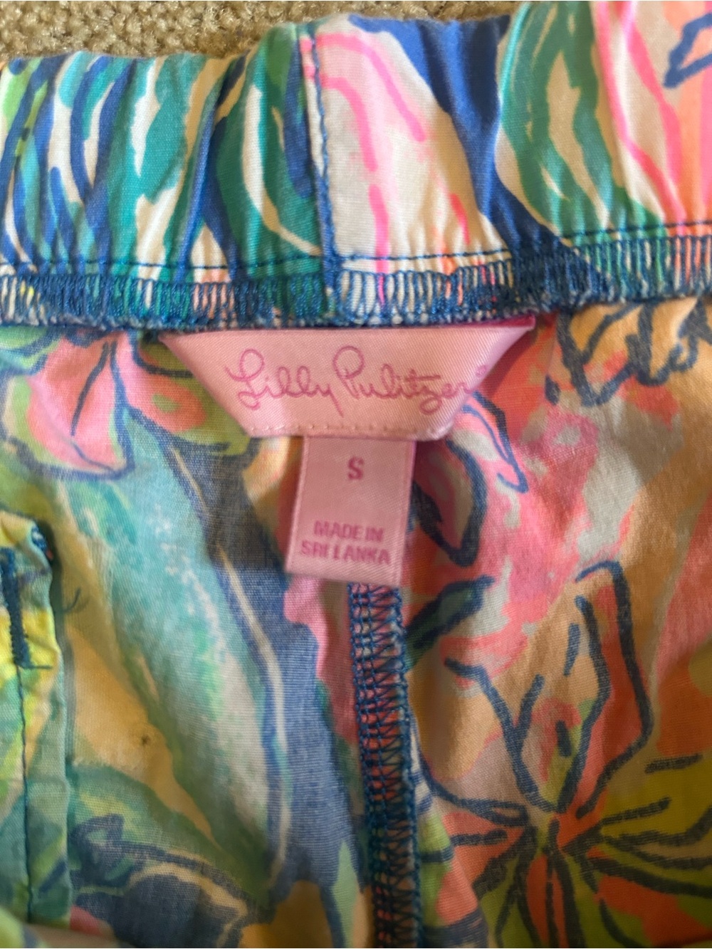 Lilly Pulitzer Tropical Floral Shorts in Pink, Green & Blue - Picture 4 of 7
